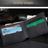 Slim PU Leather Short Wallet Men Male Zip Wallet Purse