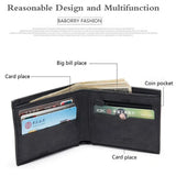 Slim PU Leather Short Wallet Men Male Zip Wallet Purse