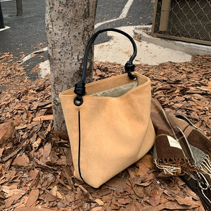 Vintage Women Bucket Shoulder Bag High Capacity Crossbody Bags Casual Purse