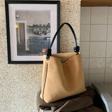 Vintage Women Bucket Shoulder Bag High Capacity Crossbody Bags Casual Purse