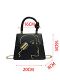Women Shoulder Bags Texture Embroidery Small Bag PU Leather Chains Handbag
