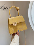 Women Shoulder Bags Texture Embroidery Small Bag PU Leather Chains Handbag