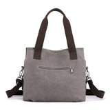 Women's Contrast Canvas Bag Large Capacity Retro Stitching Handbag