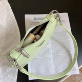 Small Green Leather Shoulder Bag Women Tote Crossbody Messenger Handbag