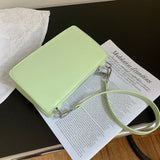 Small Green Leather Shoulder Bag Women Tote Crossbody Messenger Handbag