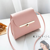 Flap Shoulder PU Leather Bags Women Girls Mini Messenger Chest Bag