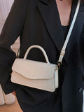 Women's Top Handle Handbag Solid PU Leather Shoulder Bag