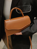 Women's Top Handle Handbag Solid PU Leather Shoulder Bag