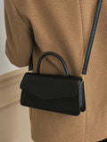 Women's Top Handle Handbag Solid PU Leather Shoulder Bag