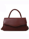 Women's Top Handle Handbag Solid PU Leather Shoulder Bag