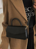 Women's Top Handle Handbag Solid PU Leather Shoulder Bag