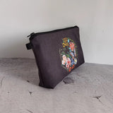 Flower Double-Sided Print Cosmetic Bag Floral Makeup Organizer Portable Bag
