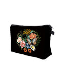 Flower Double-Sided Print Cosmetic Bag Floral Makeup Organizer Portable Bag