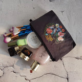 Flower Double-Sided Print Cosmetic Bag Floral Makeup Organizer Portable Bag