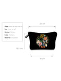 Flower Double-Sided Print Cosmetic Bag Floral Makeup Organizer Portable Bag