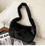 Faux Fur Women's Clutch Purse Winter Soft Plush Handbag