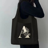 Cartoon Print Canvas Tote Bag Reusable Handbag Shoulder Bag