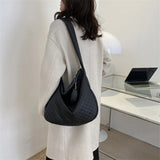 Nylon Quilted Messenger Bag Rhombic Large Capacity with Small Purse for Ladies