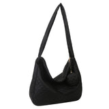 Nylon Quilted Messenger Bag Rhombic Large Capacity with Small Purse for Ladies