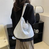 Nylon Quilted Tote Bag Large Capacity with Small Purse for Ladies Girls