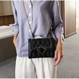 Rhombus Shoulder Bag Geometric Lock Chain Messenger Bag