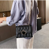 Rhombus Shoulder Bag Geometric Lock Chain Messenger Bag