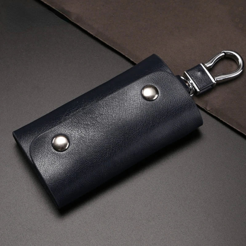 Men Key Wallets Solid PU Leather Keychain Protection