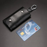 Men Key Wallets Solid PU Leather Keychain Protection