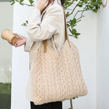 Knitted Wool Handbags Casual Mori Style Woven Shoulder Bag