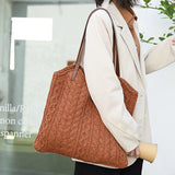 Knitted Wool Handbags Casual Mori Style Woven Shoulder Bag