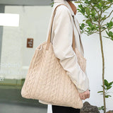 Knitted Wool Handbags Casual Mori Style Woven Shoulder Bag