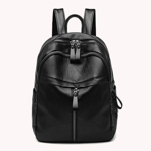 Women's Lightweight Travel Backpack Large Capacity PU Leather Rucksack