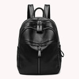 Women's Lightweight Travel Backpack Large Capacity PU Leather Rucksack