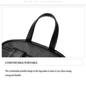 Women's Lightweight Travel Backpack Large Capacity PU Leather Rucksack