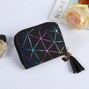 Leather Women's Wallet with Tassel Zipper Purses