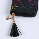 Leather Women's Wallet with Tassel Zipper Purses