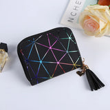 Leather Women's Wallet with Tassel Zipper Purses
