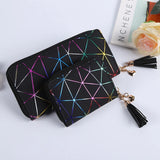 Leather Women's Wallet with Tassel Zipper Purses