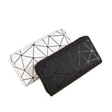Women's Leather Wallet with Wrist Strap and Diamond Design