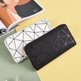 Leather Women's Diamond Wallet with Wrist Strap