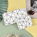 Leather Diamond Short Wallet with Wrist Strap