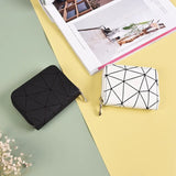 Leather Diamond Short Wallet with Wrist Strap