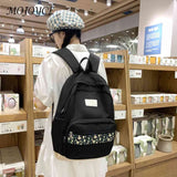 Floral Prints Laptop Bookbag Zipper Shoulder Rucksack for Teens