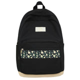 Floral Prints Laptop Bookbag Zipper Shoulder Rucksack for Teens