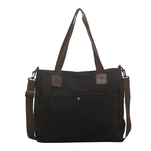 Large Capacity Canvas Shoulder Bag for Women Vintage Casual Crossbody
