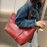 Large Capacity Women Handbags Solid Crossbody Bags PU Leather Tote Bags