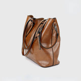 Large-capacity Oil Wax Leather Shoulder Handbag