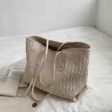 Large Capacity Women's PU Leather Braided Tote Bag