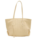 Large Capacity Women's PU Leather Braided Tote Bag