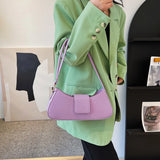 Women's Leather Saddle Crossbody Bag Underarm Shoulder Travel Handbag
